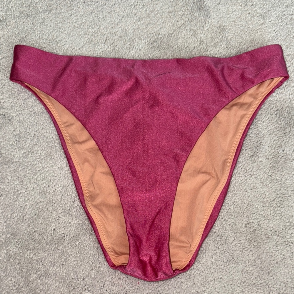 J. Crew NWT pink Metallic High-Cut Bikini